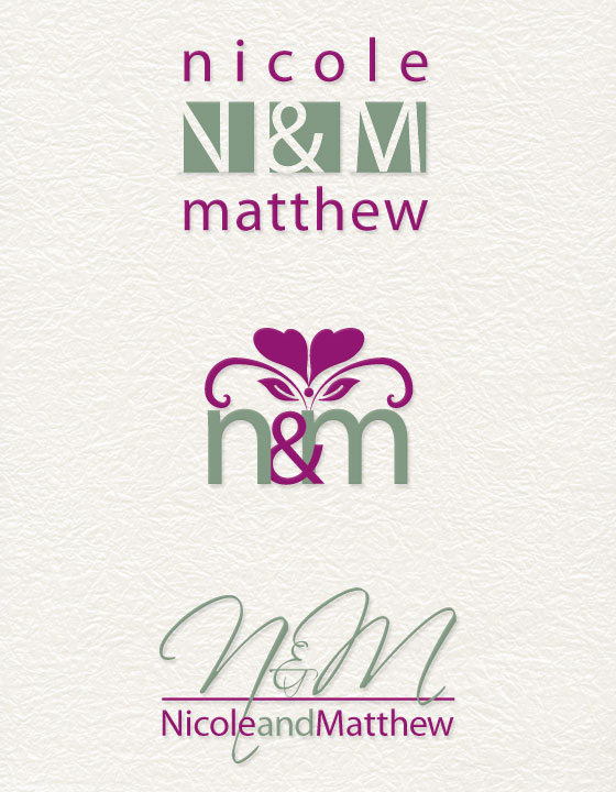 Custom Wedding Logos and Monograms Nicole can now make up to three rounds of