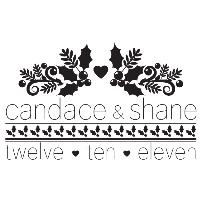 Our latest but late post custom wedding logo was for Candace Shane's 